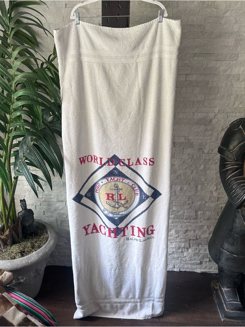 Ralph Lauren Vintage Nautical Polo Yacht Club World Class Yachting Beach Towel